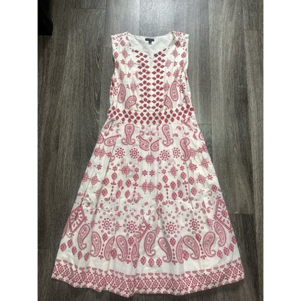 Talbots‎ Women's Sleeveless Dress Never a Wallflower red white size 2